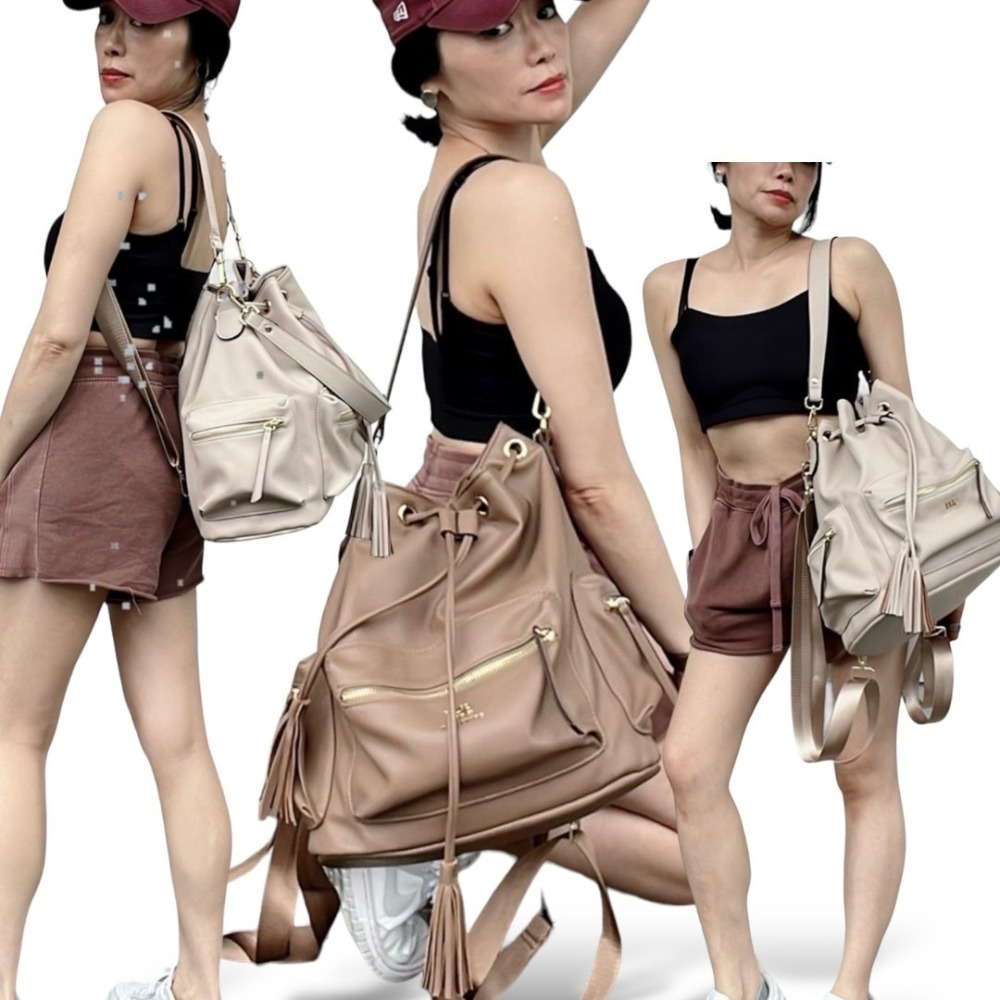 🎀SHINYTON軟皮多口袋3Way後背包🎀-細節圖11