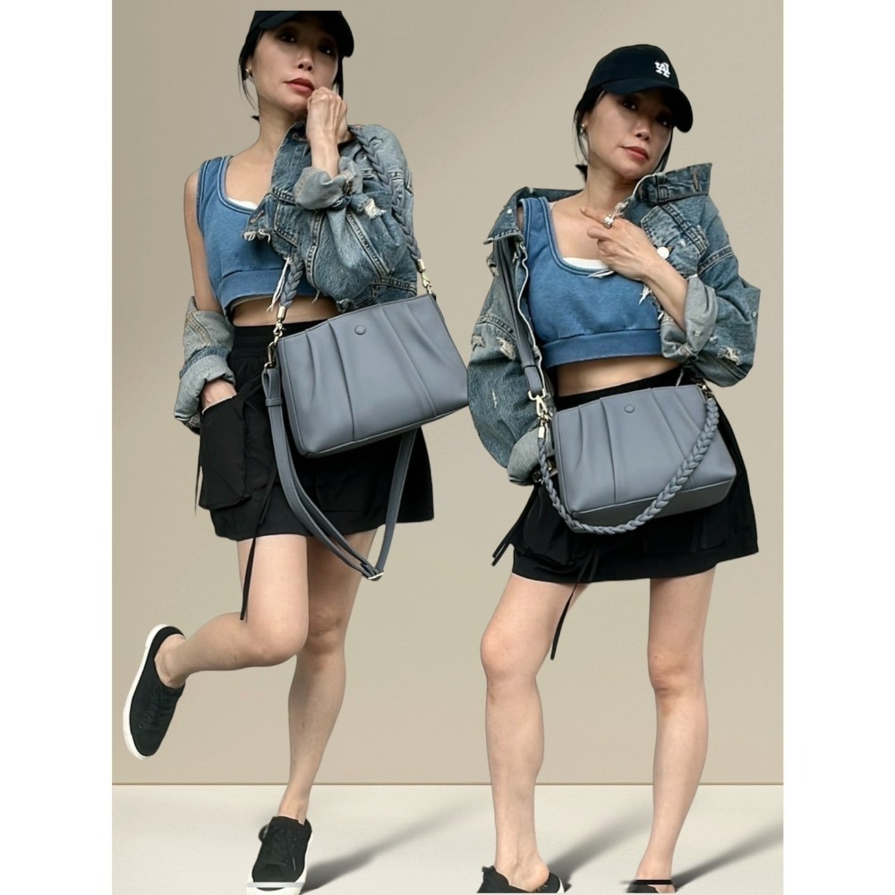 ￼現貨（6色）🎀SHINYTON 雲朵貝殼方包🎀肩背包、側背包、斜背包、雲朵包、方包-細節圖7