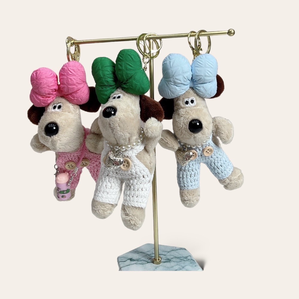 ￼現貨（9色）🎀可愛韓國蝴蝶結狗狗包包吊飾🎀吊飾、包包吊飾、小公仔、蝴蝶結狗狗吊飾-細節圖3