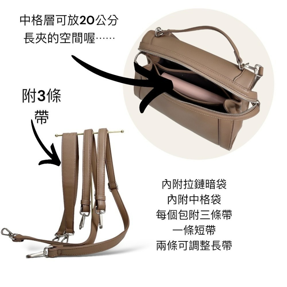 113007簡約3way醫生包🎀肩背包、側背包、斜背包、大方包、後背包、3用包-細節圖7