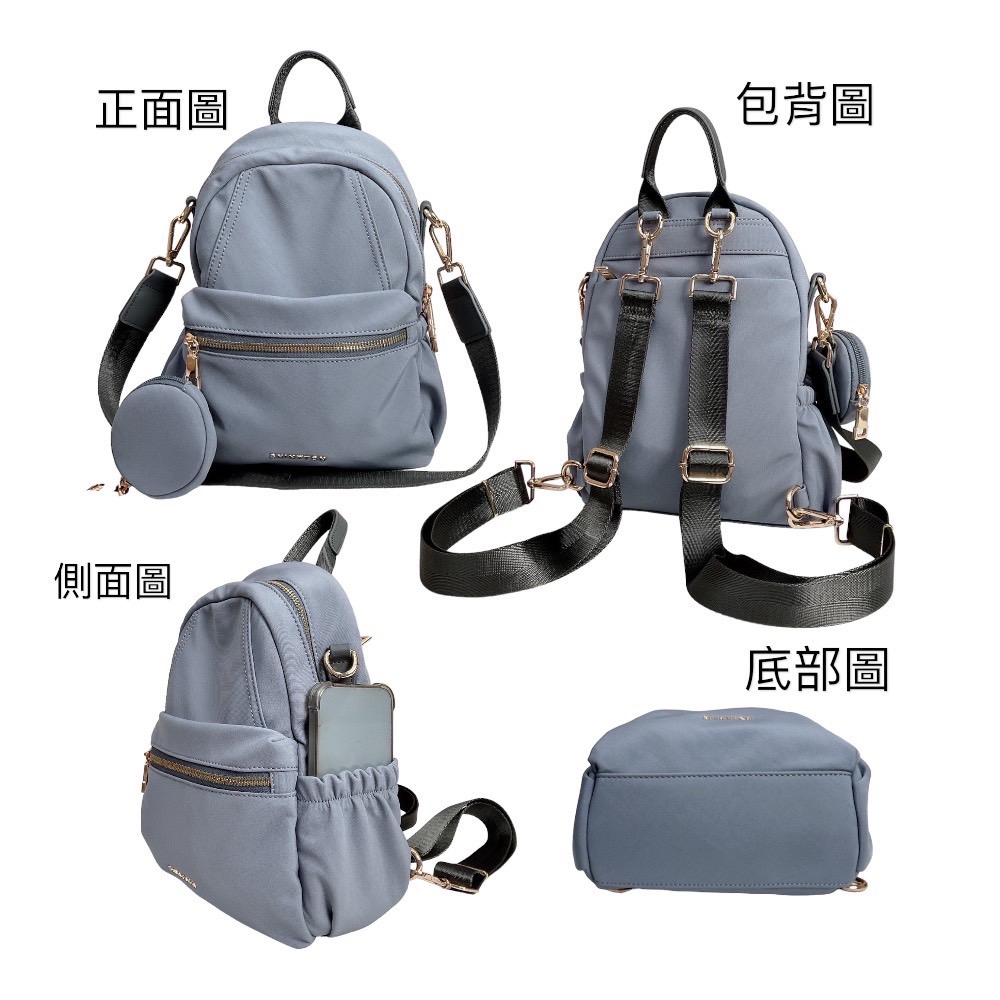 現貨（5色）🎀SHINYTON 水洗厚磅尼龍3way後背包🎀肩背包、側背包、斜背包、3用後背包、附零錢包、中小型後背包-細節圖2