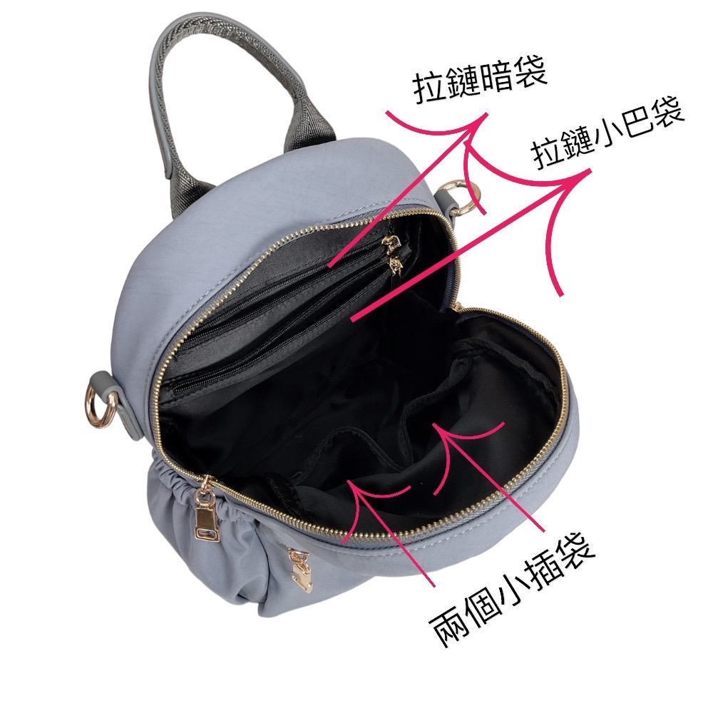 現貨（5色）🎀SHINYTON 水洗厚磅尼龍3way後背包🎀肩背包、側背包、斜背包、3用後背包、附零錢包、中小型後背包-細節圖5