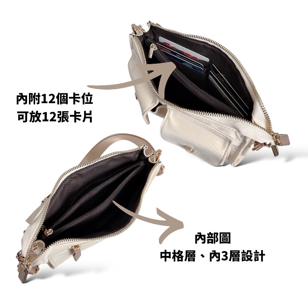 現貨（5色）🎀SHINYTON 厚磅尼龍金釦WOC小包🎀肩背包、側背包、斜背包、長夾、卡包、小方包、woc包、多層包-細節圖8