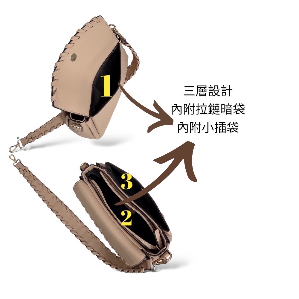 現貨（6色）🎀SHINYTON 三層復古編織三層方包🎀肩背包、側背包、斜背包、三層包、小方包、編織包-細節圖5