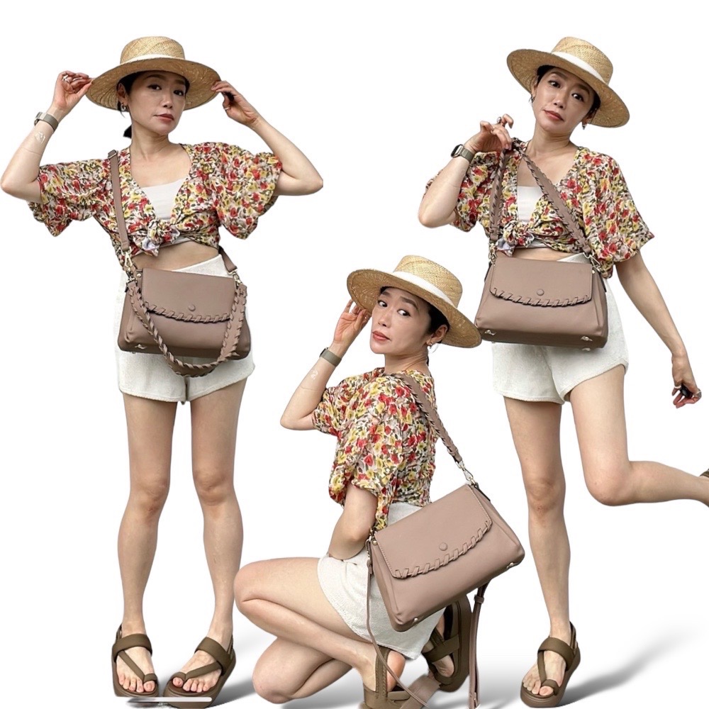 現貨（6色）🎀SHINYTON 三層復古編織三層方包🎀肩背包、側背包、斜背包、三層包、小方包、編織包-細節圖8