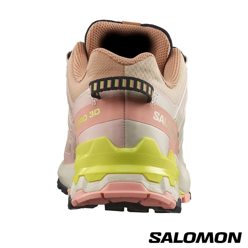 Salomon 女 XA PRO 3D V9 Goretex 健野鞋 榛果棕/英玫紅/黃 #47271000-細節圖3