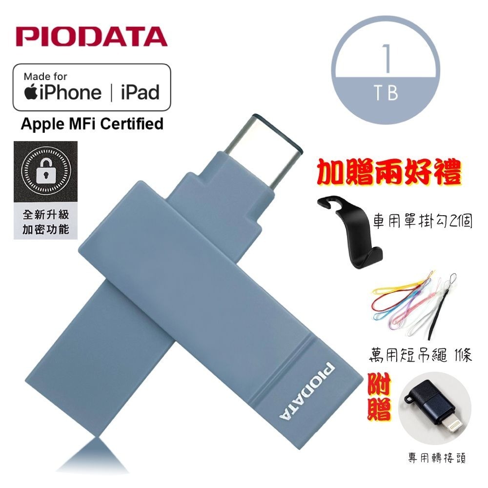 PIODATA iXflash/Type C＆A雙向隨身碟（APPLE專用）粉霧藍 32G~1TB-細節圖4