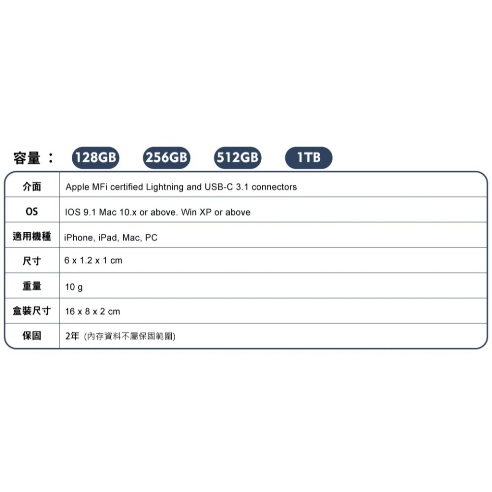 iXflash Apple USB3.1 Lightning/Type C雙向128~1TB-細節圖11