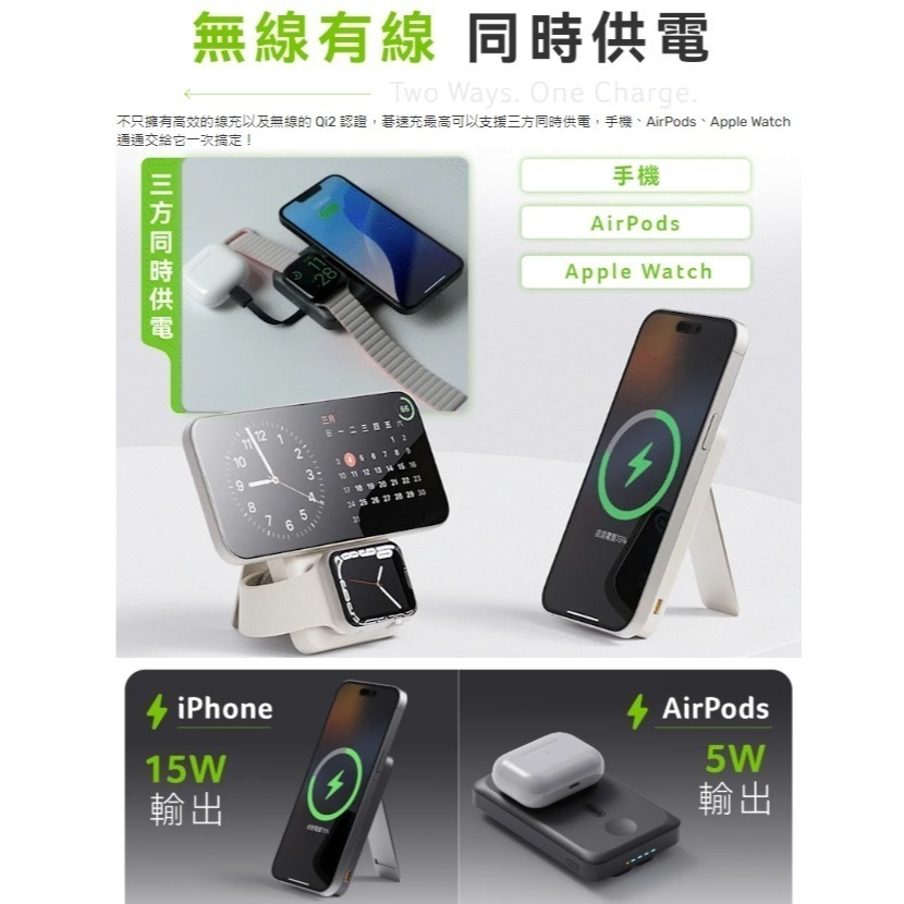 P-187 Acer Gadget碁速充Qi2五合一35w固態行動電源10000mah可無線磁吸也有自帶線充有三色-細節圖3