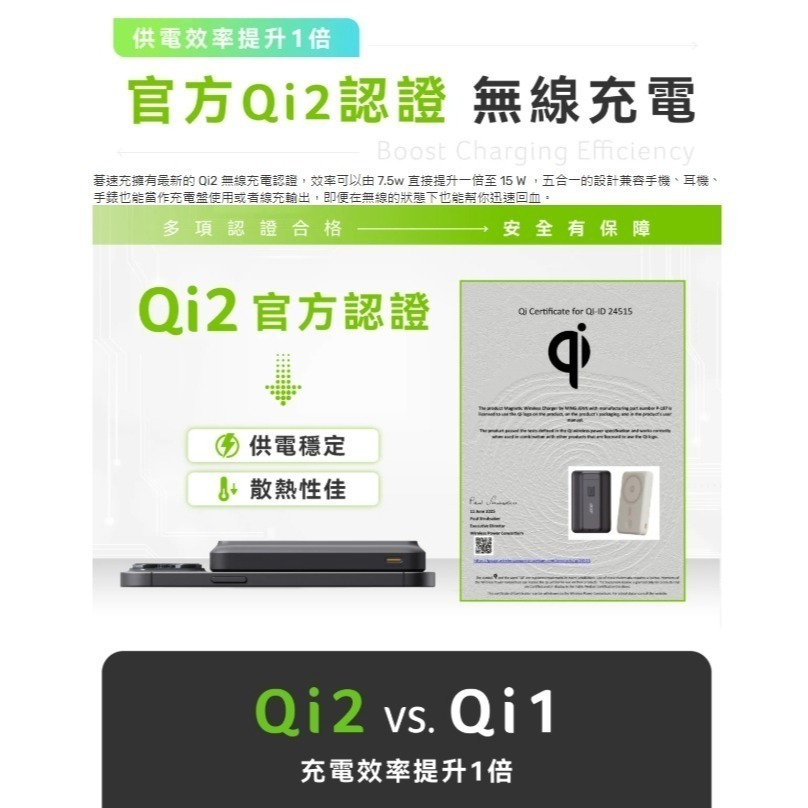 P-187 Acer Gadget碁速充Qi2五合一35w固態行動電源10000mah可無線磁吸也有自帶線充有三色-細節圖8