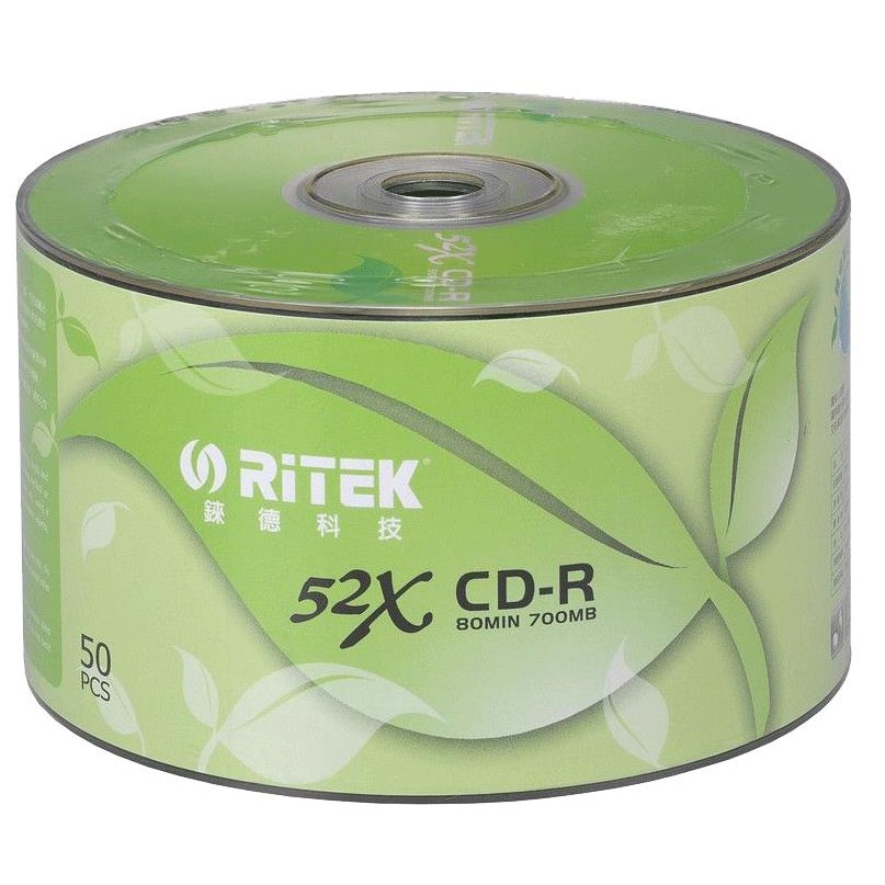 【台灣錸德製造】錸德RITEK CD-R(環保葉版) 700MB/80MIN 空白光碟片/燒錄片替代SONY-細節圖2