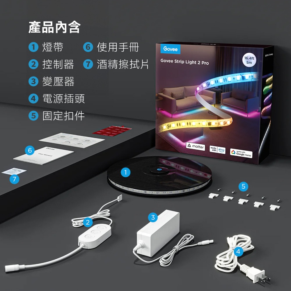 Govee 智慧全彩耀白專業版燈帶2 Pro 5m(H61F5)-細節圖10