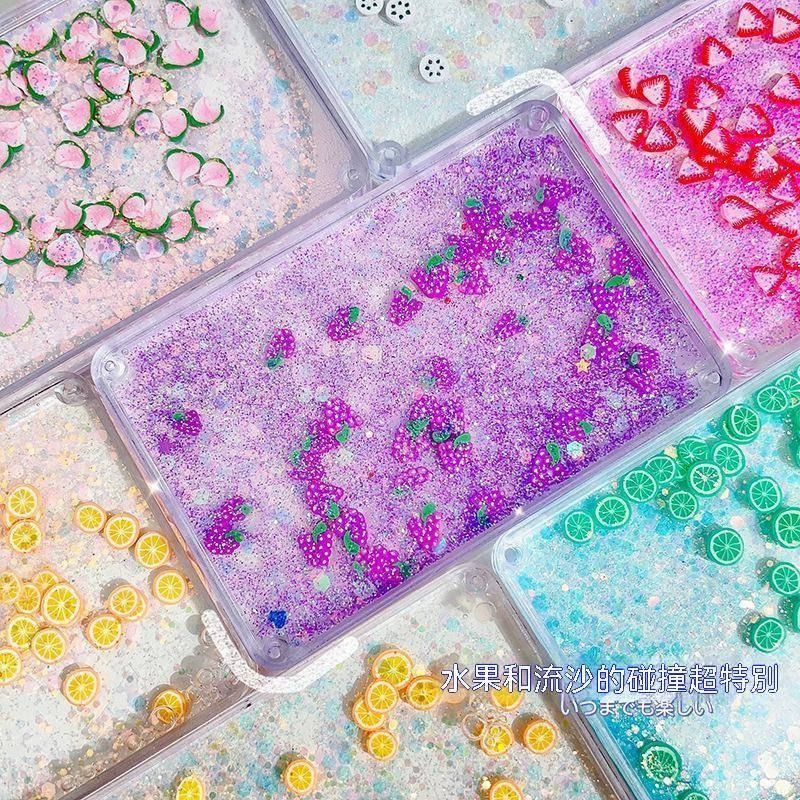🔥台灣現貨🔥水果流沙咕卡 亮粉流沙咕卡 送珠鏈 咕盤 吊飾 鑰匙扣 貼紙 壓克力 相框 文具用品 507-013 青採麥-細節圖5