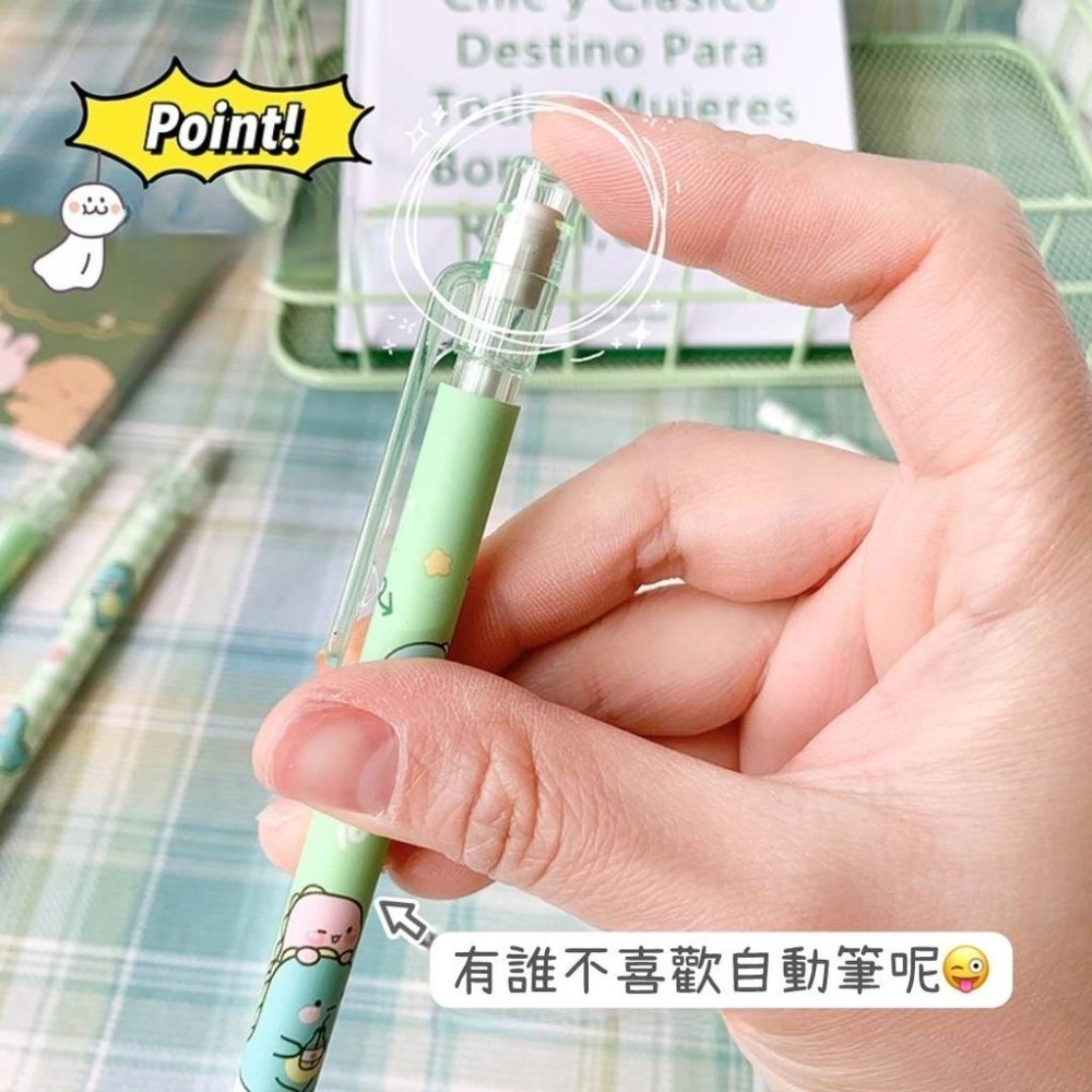 🔥台灣現貨🔥自動鉛筆0.5mm可伸縮筆頭 帶橡皮擦 2B 鉛筆 辦公 學生/孩童 文具用品501-006青採麥-細節圖5