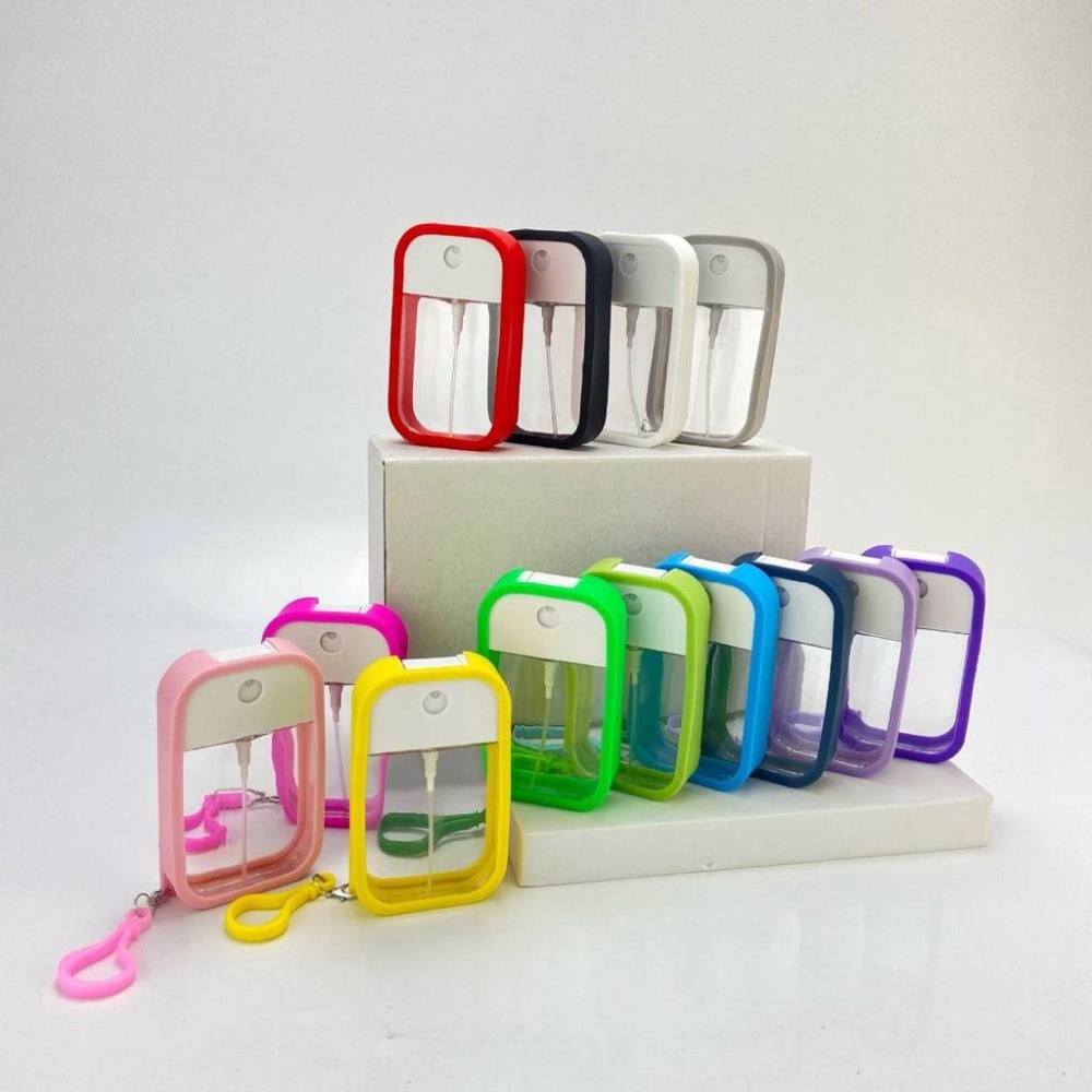 🔥台灣現貨🔥噴霧瓶50ml 酒精分裝瓶 吊掛式分裝瓶 卡片噴霧平 分裝卡噴瓶 日用品 605-002 青採麥-細節圖2