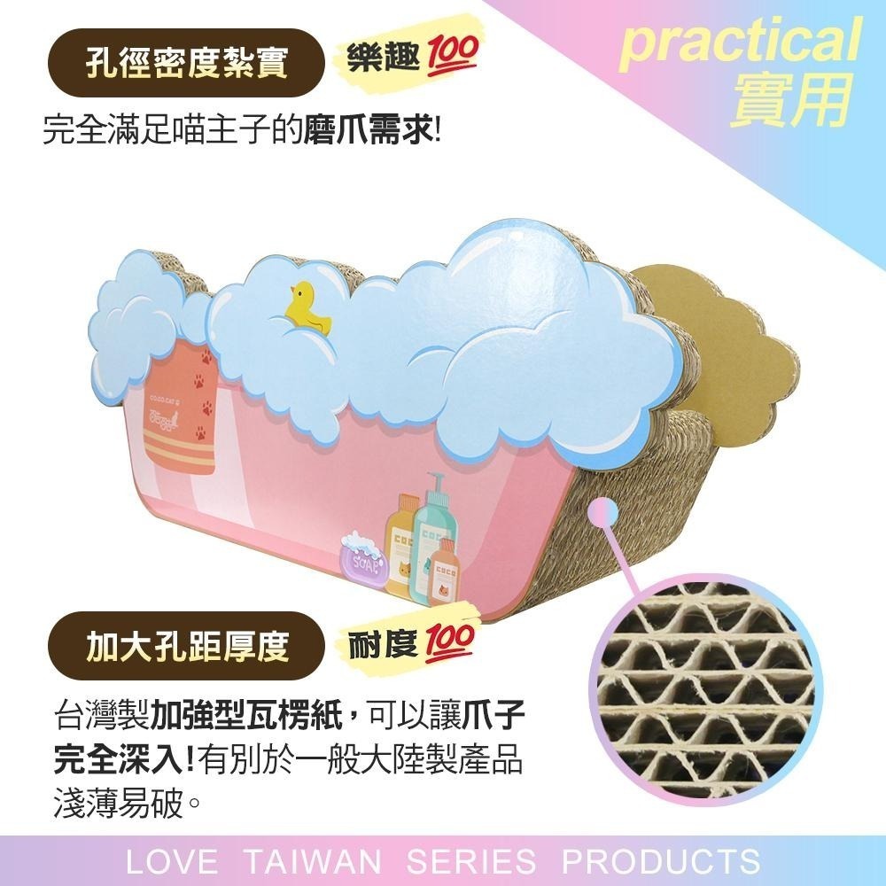 【Co.Co.Cat 酷酷貓】浴缸-100%台灣製紙箱貓抓板-細節圖6