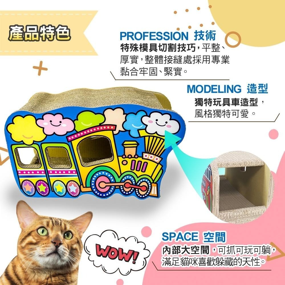 【Co.Co.Cat 酷酷貓 】人氣玩具車系列-100%台灣製貓抓板(三款可選)-細節圖4
