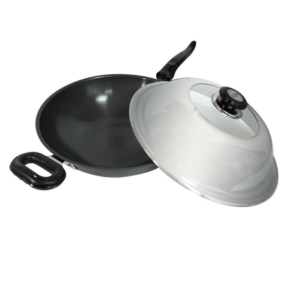 【SILWA西華】 黑極超硬炒鍋32cm(曾國城熱情推薦)-細節圖2