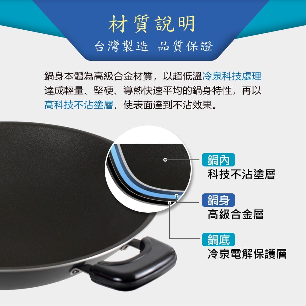 【SILWA 西華】飛揚冷泉不沾炒鍋37cm(含蓋)-細節圖2