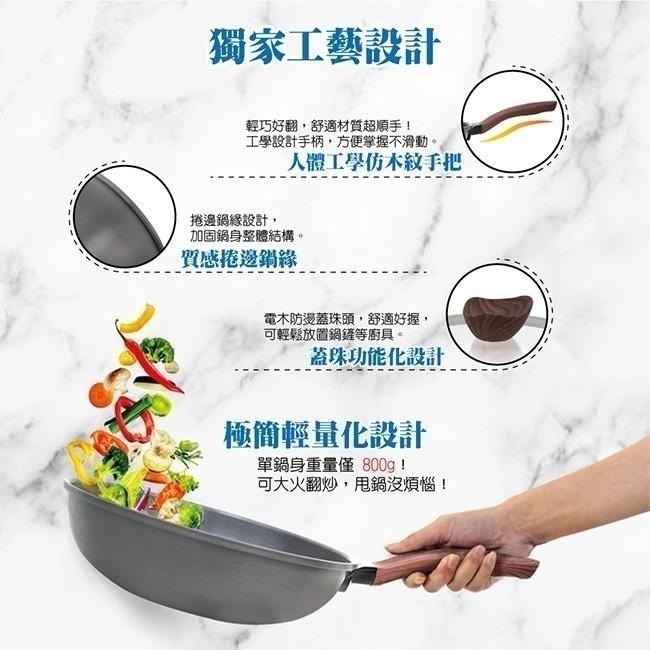 【SILWA 西華】冷極輕量快炒鍋28cm-細節圖5