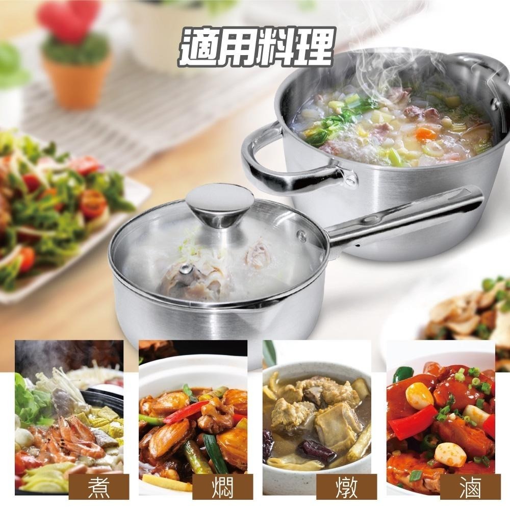 【SILWA 西華】厚釜不鏽鋼雙鍋組（16cm單柄湯鍋+20cm雙耳湯鍋）-細節圖8