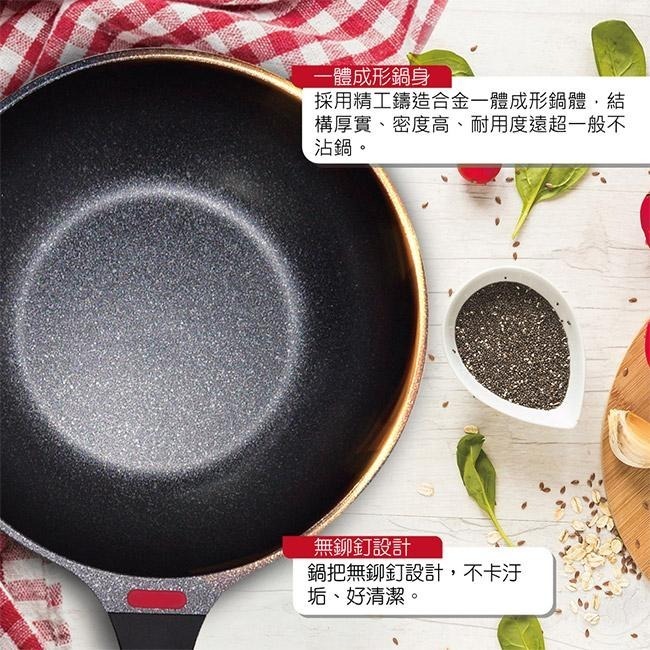 【SILWA 西華】曜黑不沾炒鍋28cm(含蓋)-細節圖5