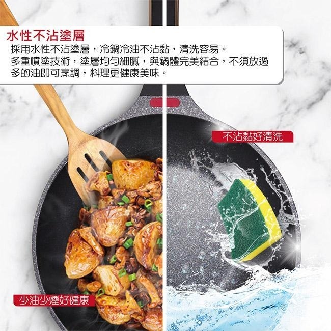 【SILWA 西華】曜黑不沾炒鍋28cm(含蓋)-細節圖6