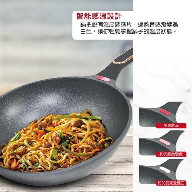 【SILWA 西華】曜黑不沾炒鍋28cm(含蓋)-細節圖7