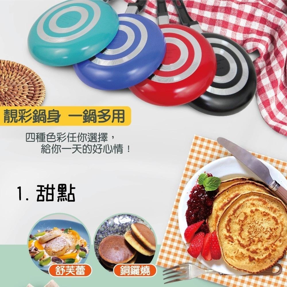 【ARTIST 雅緹絲】芬蘭德克靚彩不沾平底鍋/早餐鍋 22cm(買一送一 )(四色可選)-細節圖4