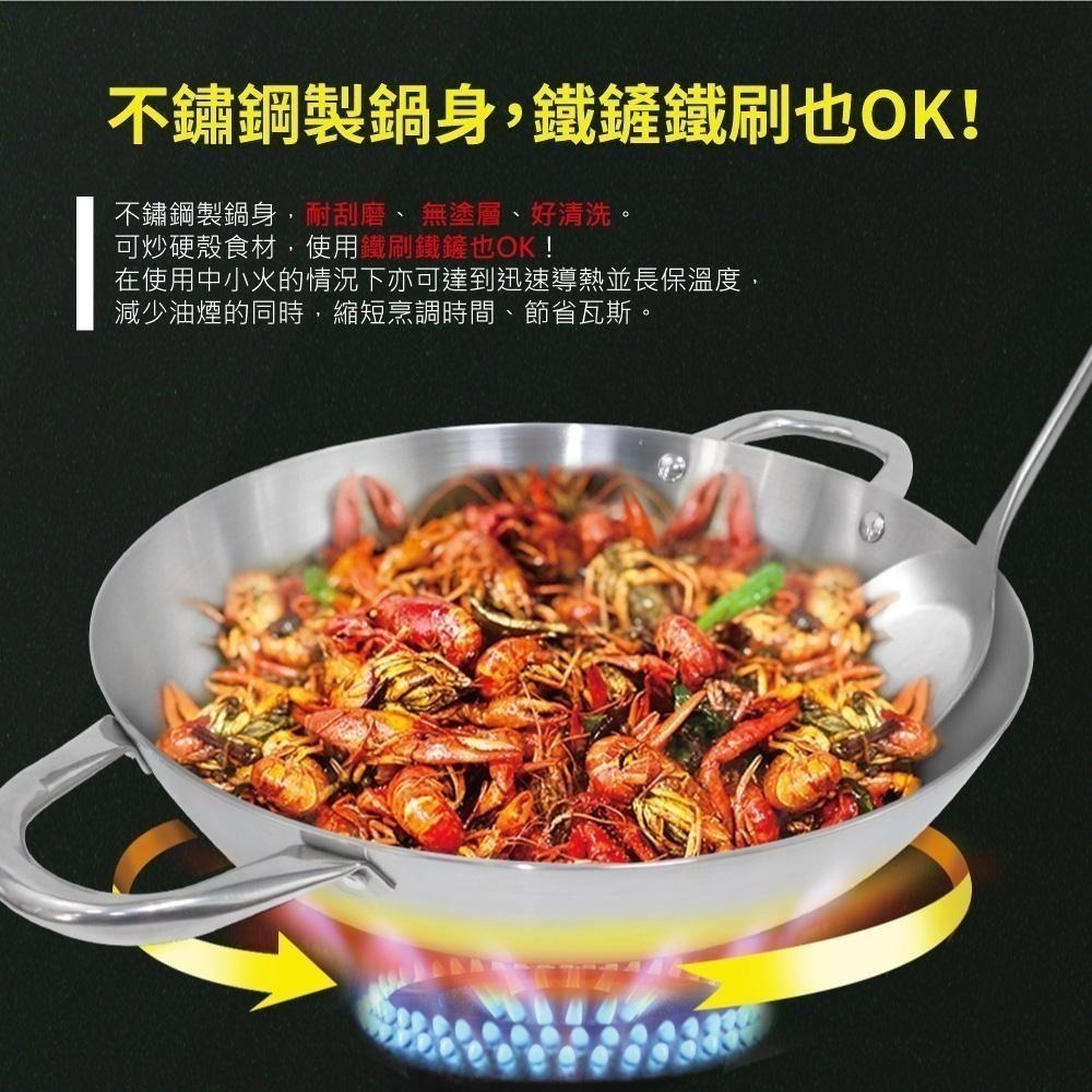 【SILWA 西華】厚釜不鏽鋼湯炒鍋30cm-含蓋-細節圖4