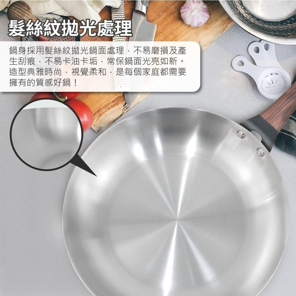 【SILWA 西華】厚釜不鏽鋼平底鍋30cm-無蓋-細節圖2