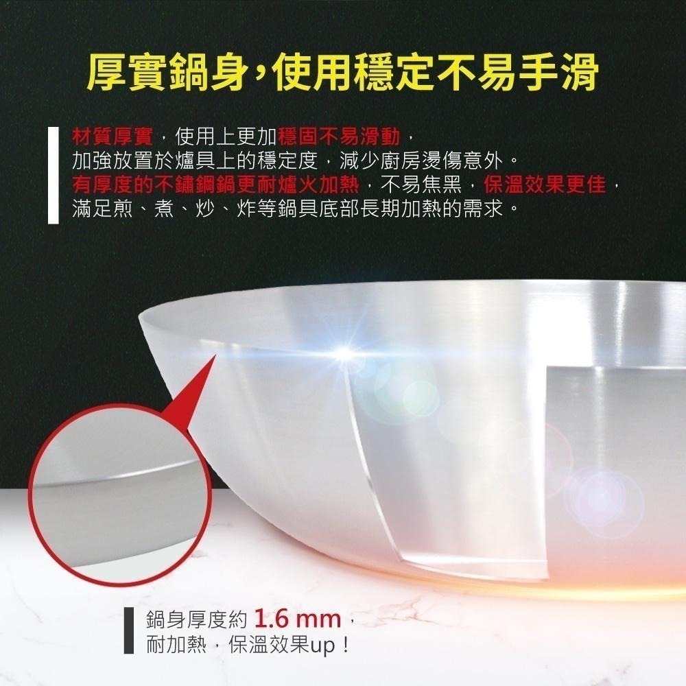 【SILWA 西華】厚釜不鏽鋼平底鍋30cm-無蓋-細節圖5