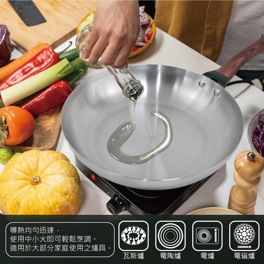 【SILWA 西華】厚釜不鏽鋼平底鍋30cm-無蓋-細節圖4