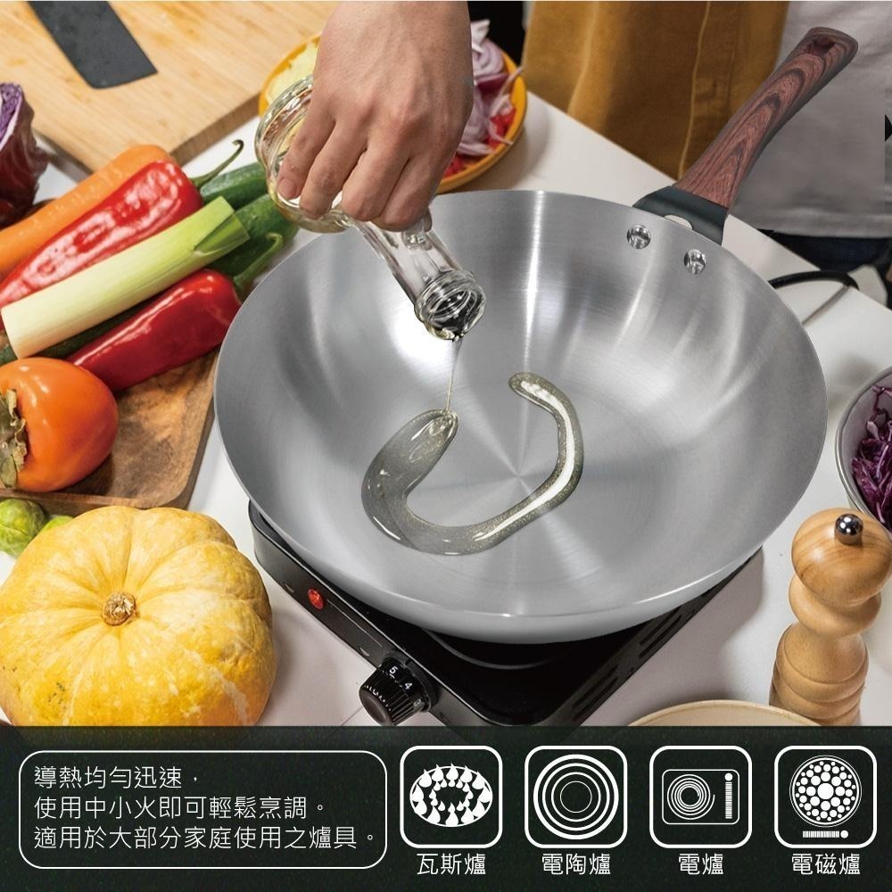 【SILWA 西華】厚釜不鏽鋼炒鍋30cm-含蓋-細節圖3