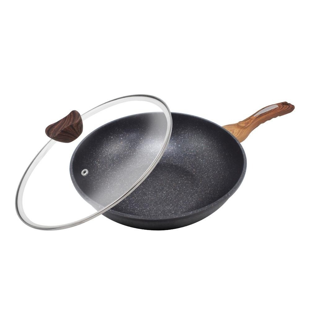 【SILWA 西華】麥飯石不沾炒鍋30cm(含蓋)-細節圖2