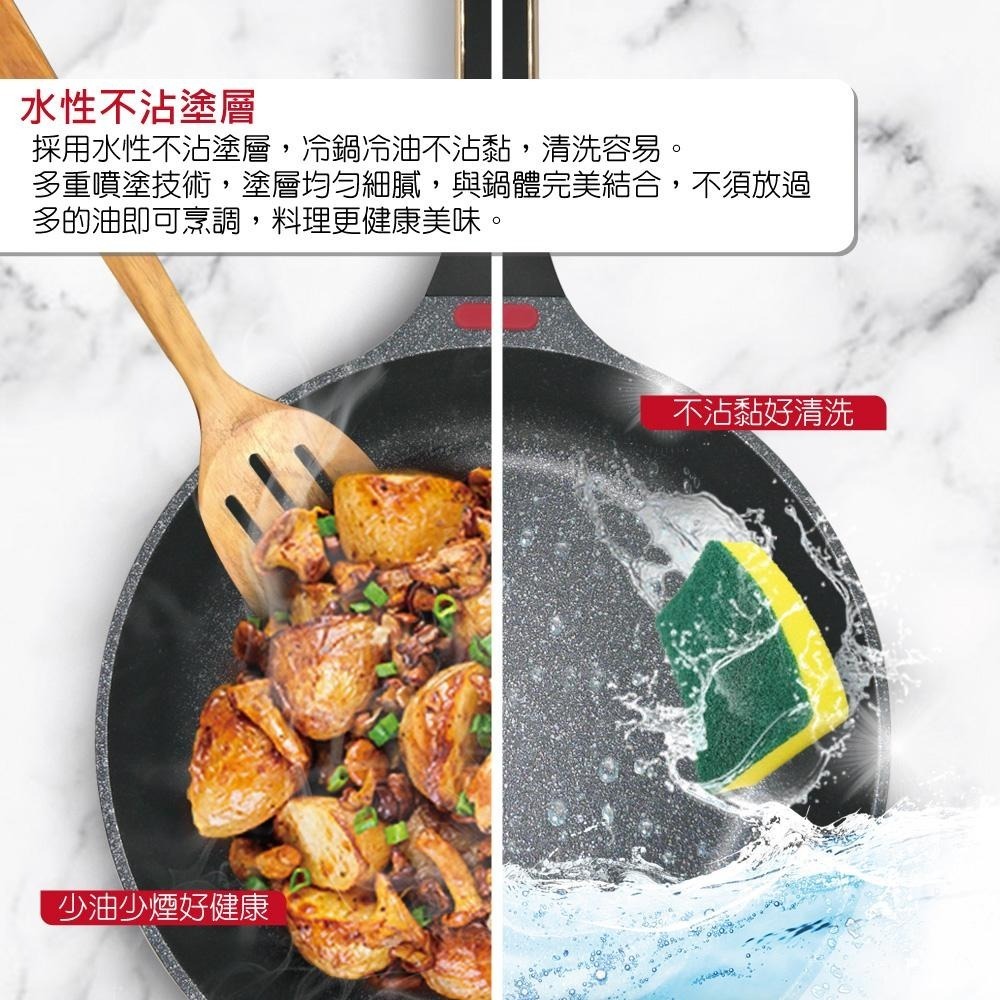【SILWA 西華】曜黑不沾平底鍋28cm(無蓋)-細節圖5