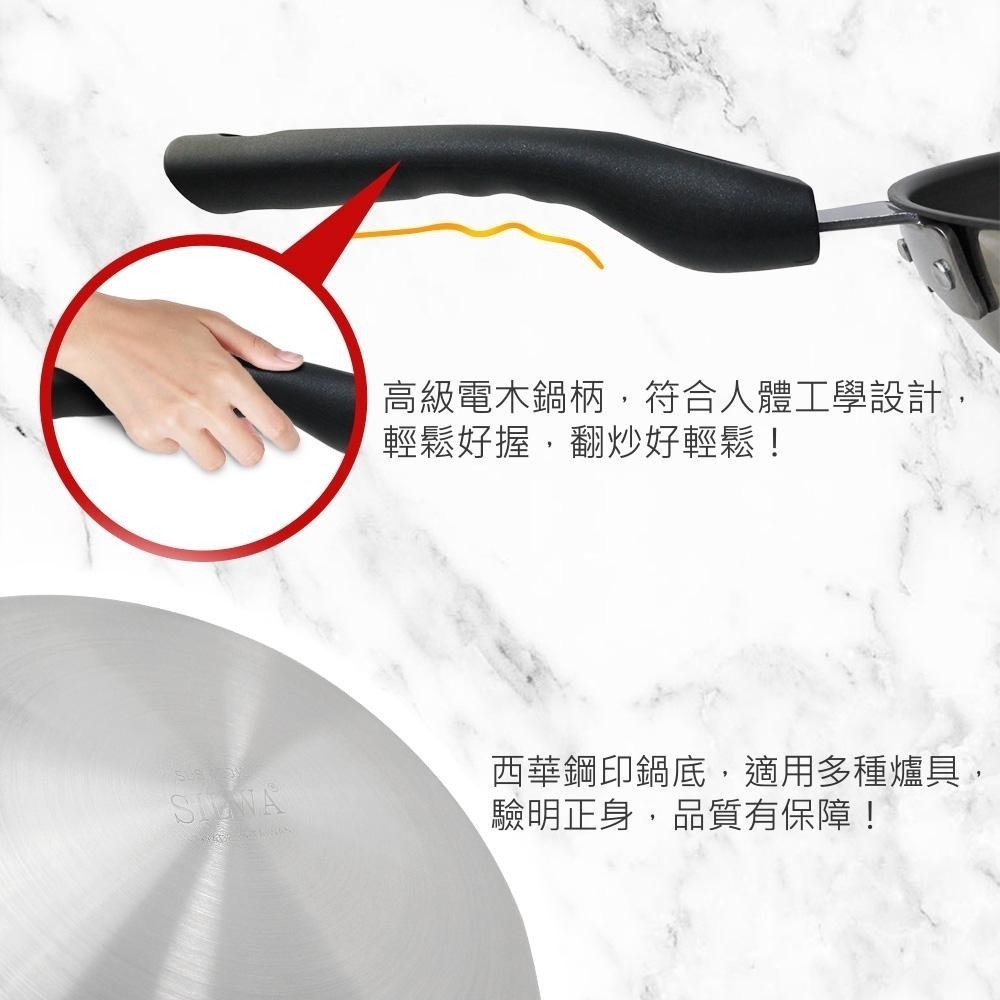 【SILWA 西華】厚釜不鏽鋼不沾平底鍋28cm-無蓋-細節圖7