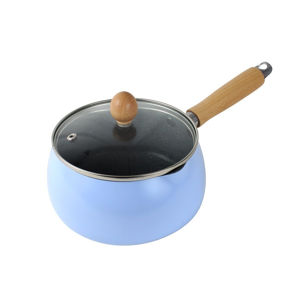 【SILWA 西華】 日式木柄牛奶鍋14cm-寧靜藍-細節圖2