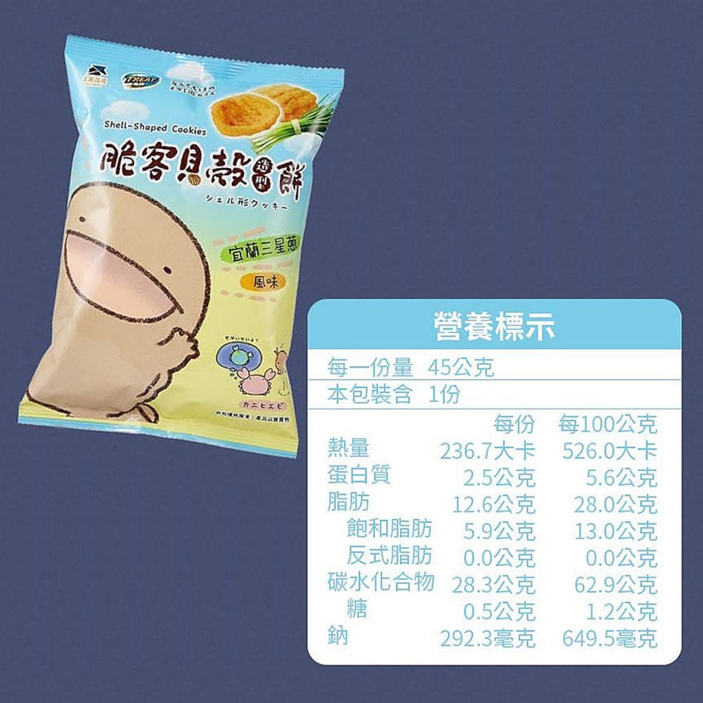 【脆客】貝殼餅-宜蘭三星蔥(45g*12包/箱)-細節圖4