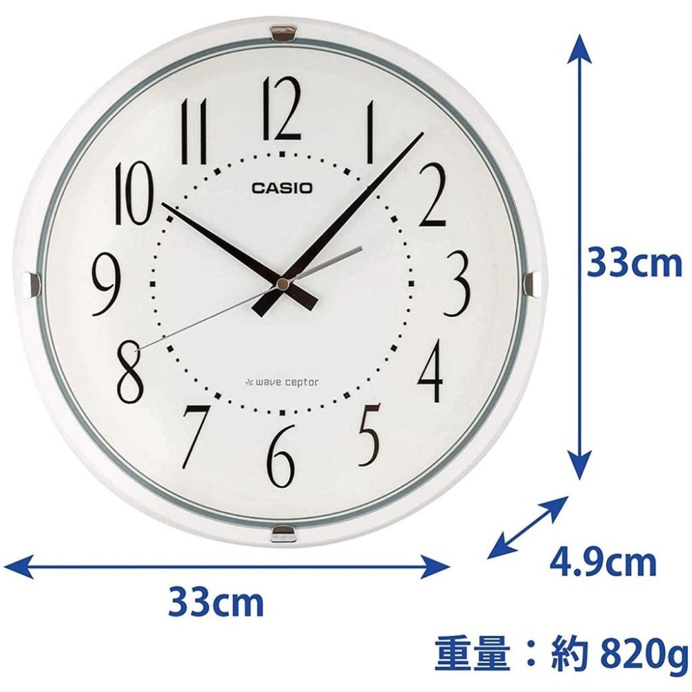 [現貨] CASIO 卡西歐電波掛鐘 自動對時  八角形 圓形 電波鐘 壁掛式 33公分 跳秒式 電波掛鐘-細節圖5