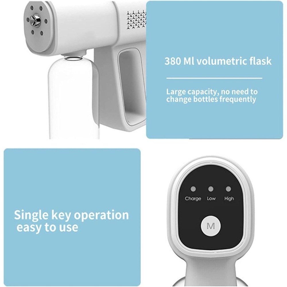 [現貨]K5 Pro 藍光奈米霧化噴霧槍 酒精噴霧槍 防疫消毒噴霧槍 酒精噴霧機 升級款 非鋰電包-細節圖5