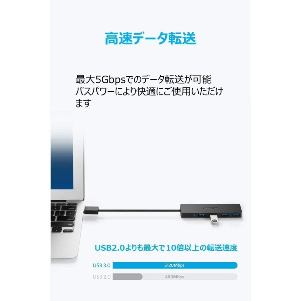 [現貨]ANKER USB3.0 集線器 集線盒 輕薄 筆記型電腦 外接硬碟適用-細節圖4