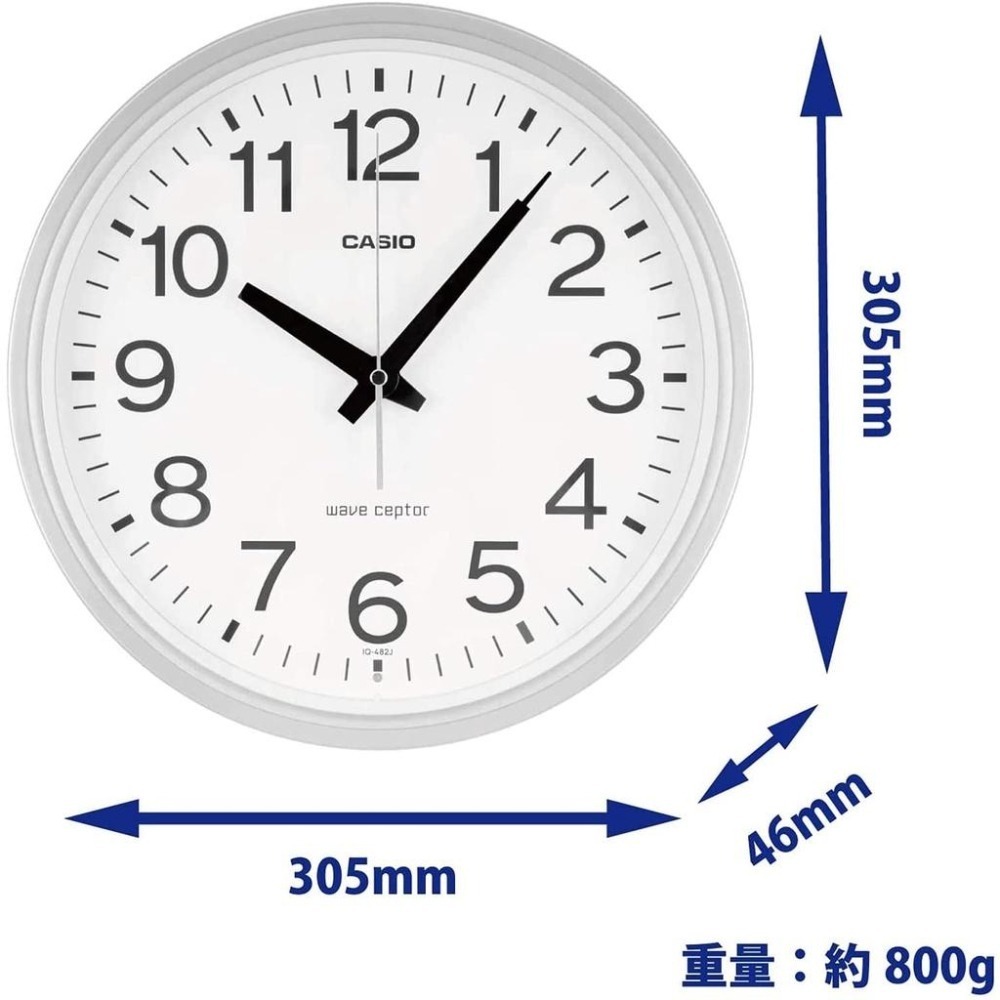 [現貨] CASIO 卡西歐電波掛鐘 自動對時 秒針停止功能明暗感應 電波鐘 30.5公分 銀色 黑色-細節圖3