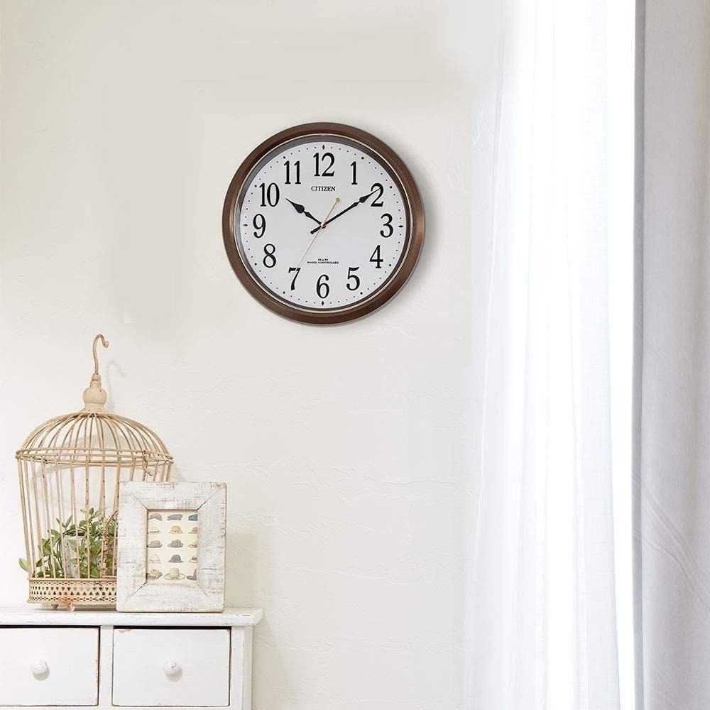 [現貨]CITIZEN 星辰 Rhythm 麗聲 電波掛鐘 自動對時 防風 電波鐘 靜音秒針 34cm-細節圖3