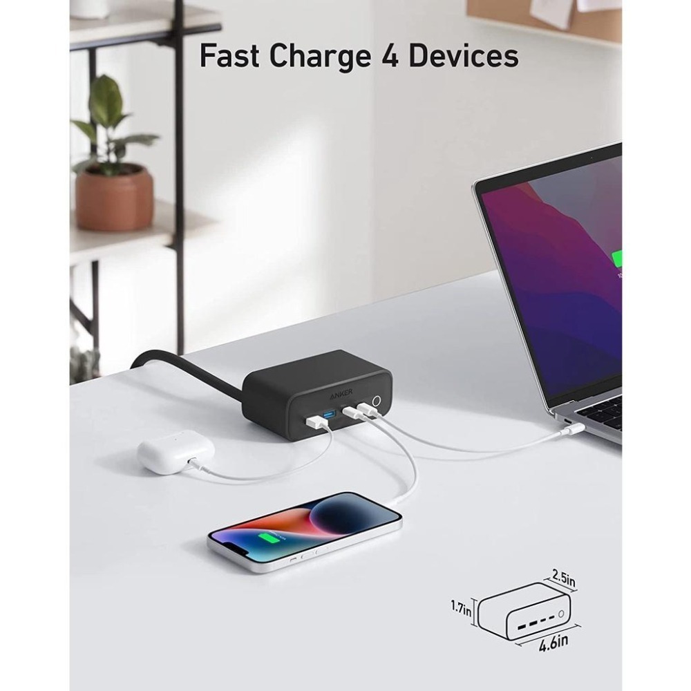 [現貨]Anker 525 Charging Station 7合1 65W 100W USB-C充電延長線 1.5米-細節圖7