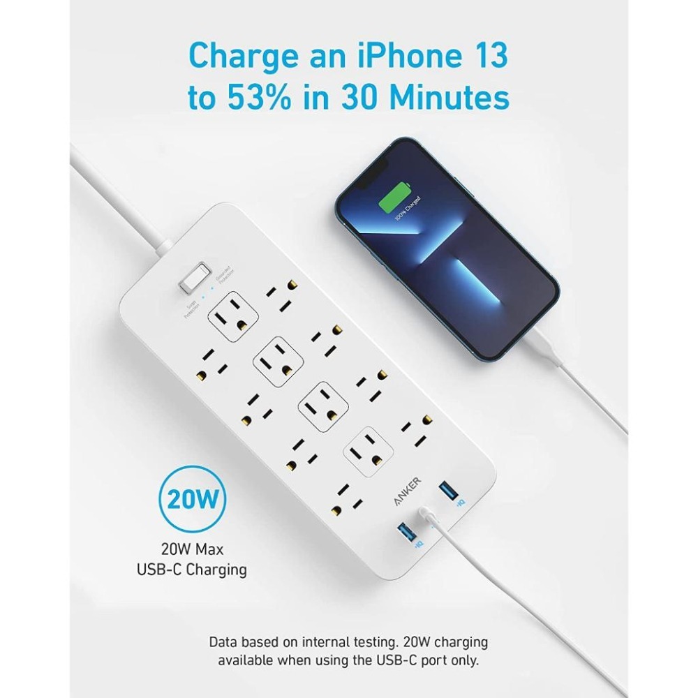 [現貨] Anker 351 Power Strip with PD  延長線12孔 PD快充 USB充電器 充電頭-細節圖8