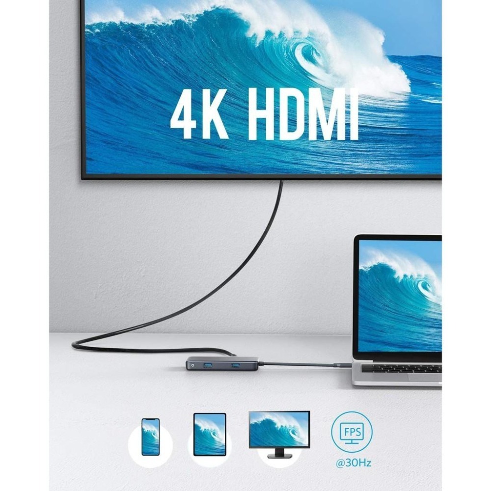 [現貨]Anker USB C Hub 7-in-1 4K HDMI microSD / SD讀卡器 60W供電 網路-細節圖6