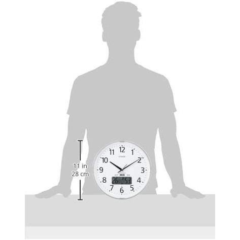 [現貨] CITIZEN 星辰 電波掛鐘 自動對時 秒針停止功能明暗感應 溫度顯示 濕度顯示 燈光警示 警告音 28公分-細節圖3