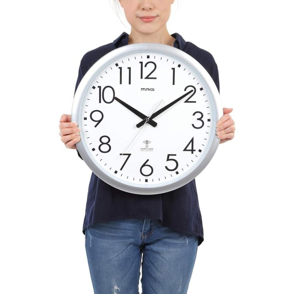[現貨] MAG 電波掛鐘 自動對時 秒針停止功能 電波鐘 42cm-細節圖5
