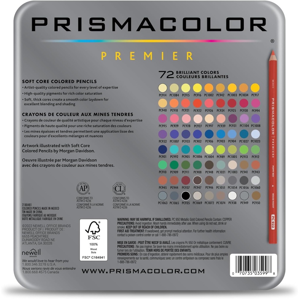 [現貨]美國 Prismacolor Premier 36色 72色 頂級油性色鉛筆 軟芯 全新包裝 鐵盒-細節圖6